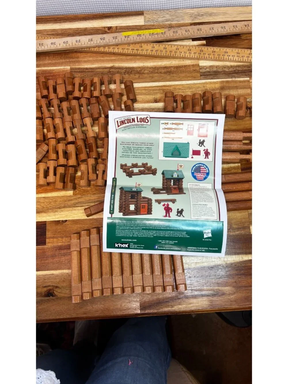 Lincoln Logs, made in the USA, includes can for storage, circa 2017